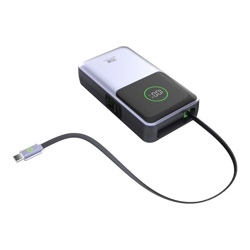 power bank with  retractable cable