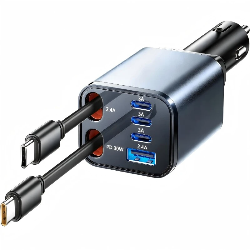 car charger with retractable cable
