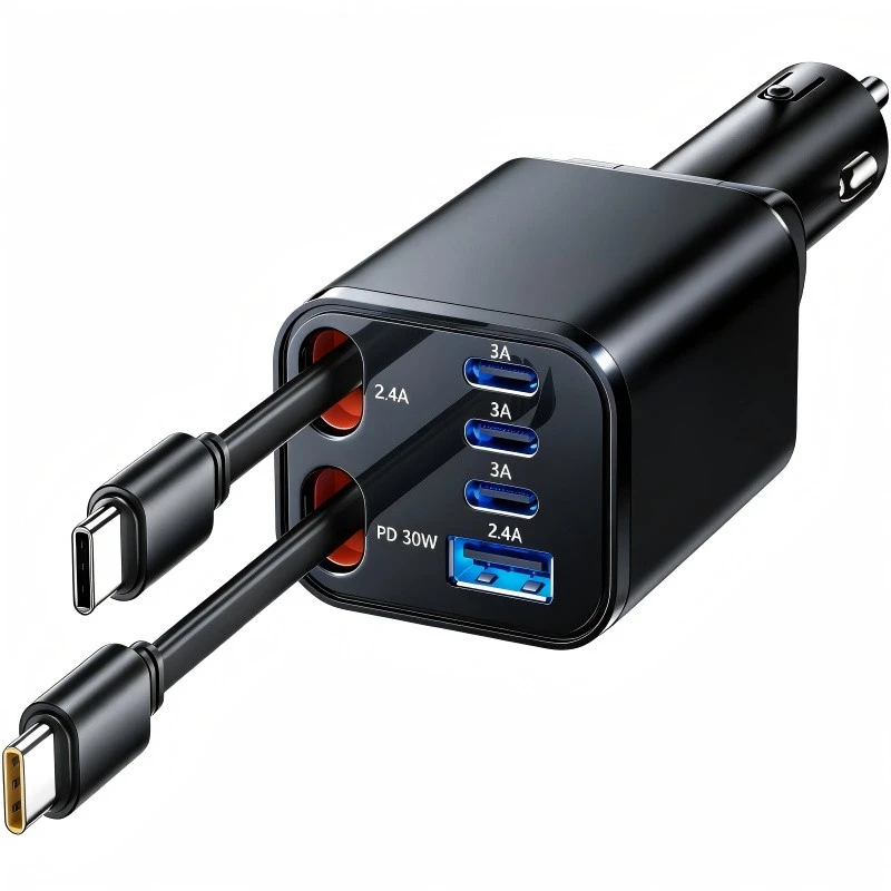 car charger with retractable cord